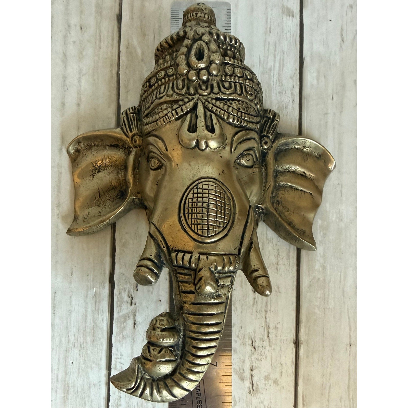 Brass Ganesha Wall Hanging 7 Inches