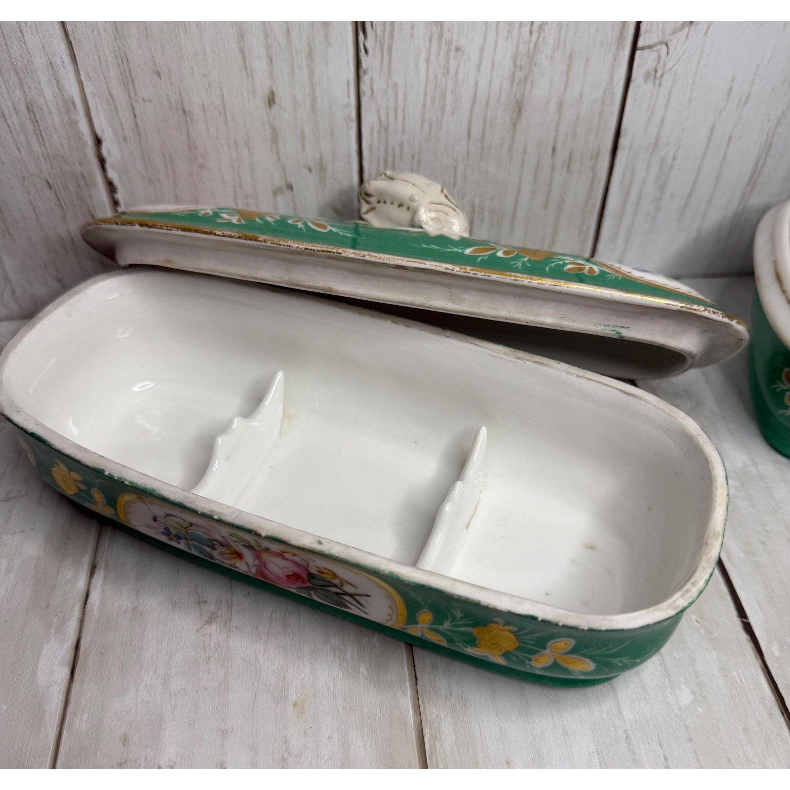 Porcelain Toothbrush Holder and Soap Dish