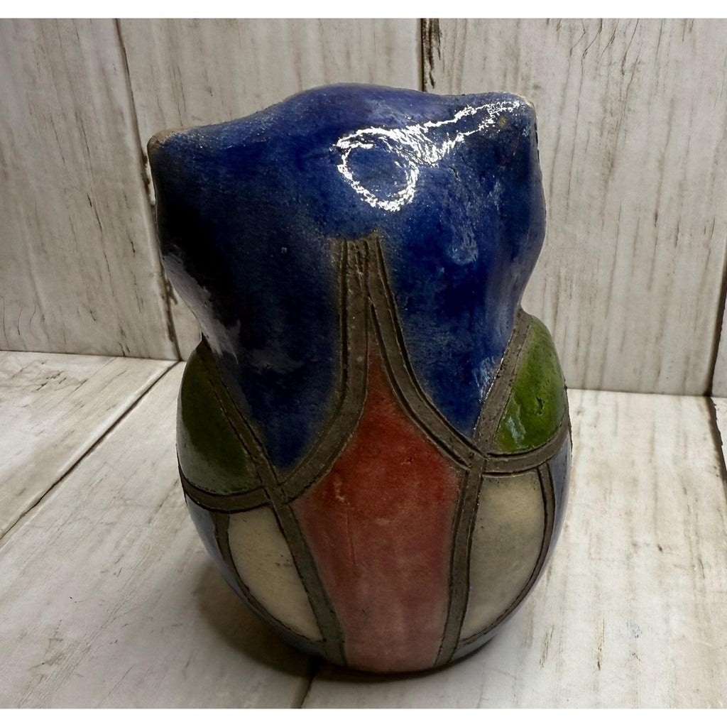 Raku Pottery Owl - Signed