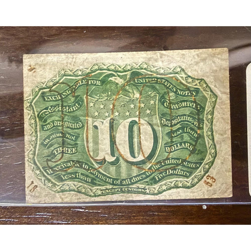 1863 Second Issue 10 Cents Fractional Currency VF/XF