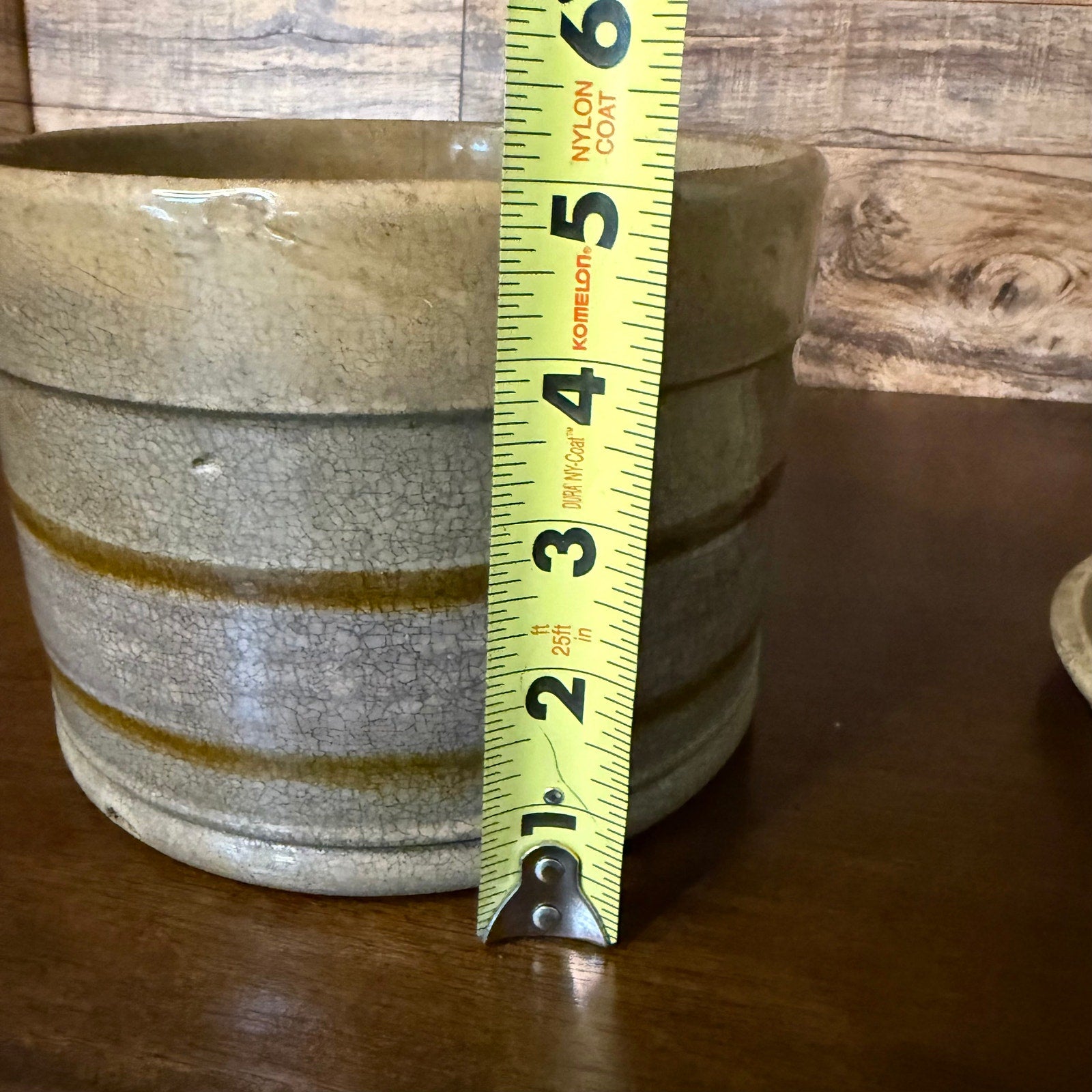 Yelloware Banded Butter Crock - see pictures