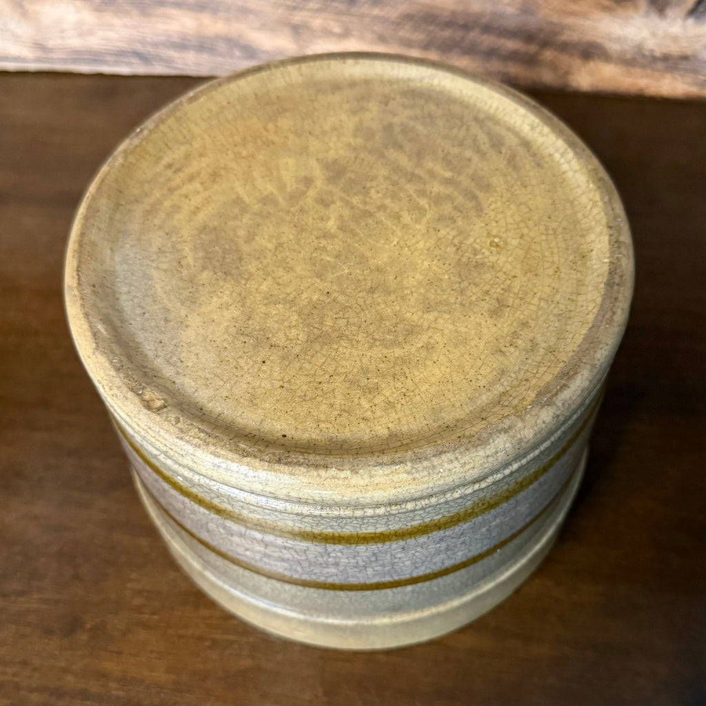 Yelloware Banded Butter Crock - see pictures
