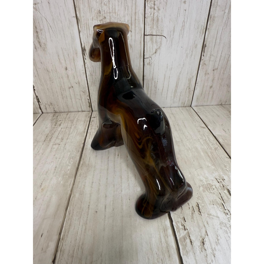 1970s Imperial Caramel Slag Glass Champ Airedale Terrier