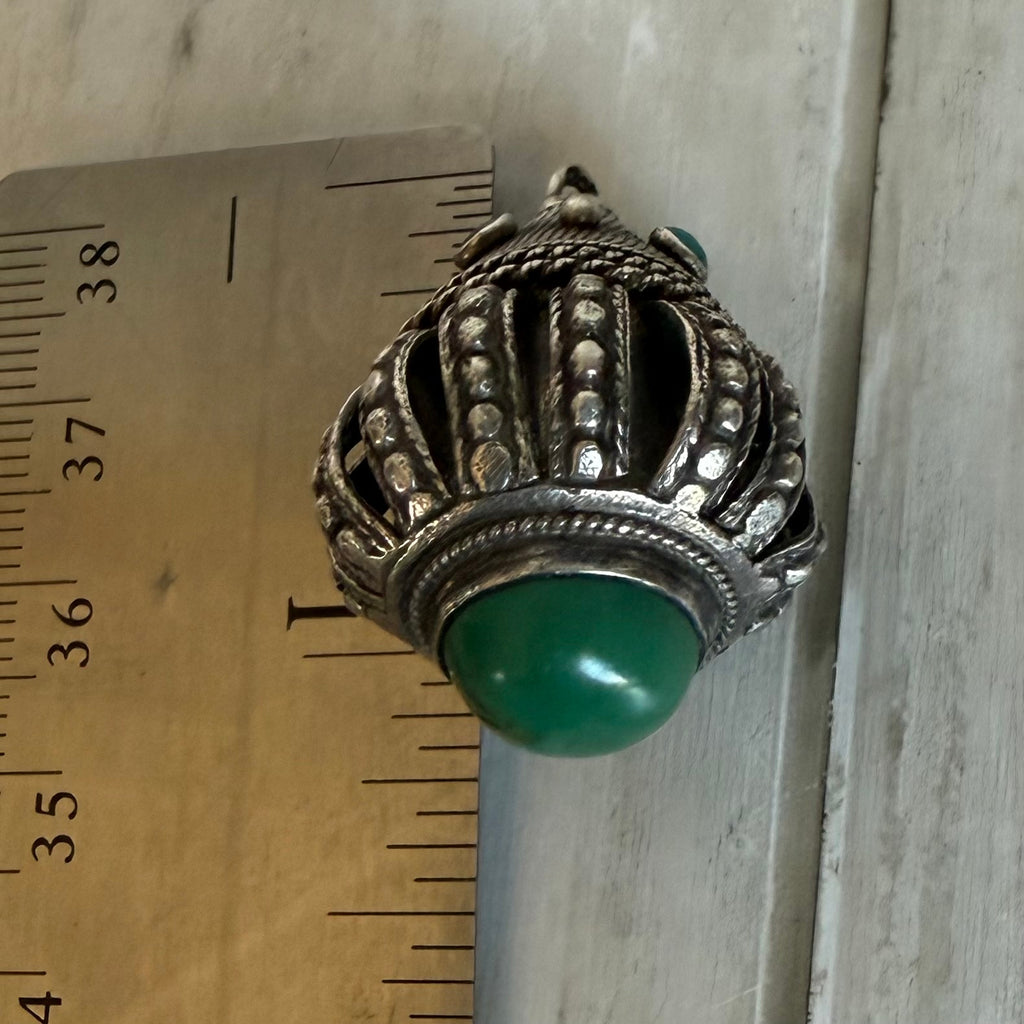 Silver Tone Trinket or Pill Box Pendant