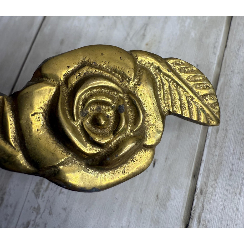 Rose Brass Napkin Rings, set of 4