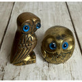 Pair of Miniature Brass Owls