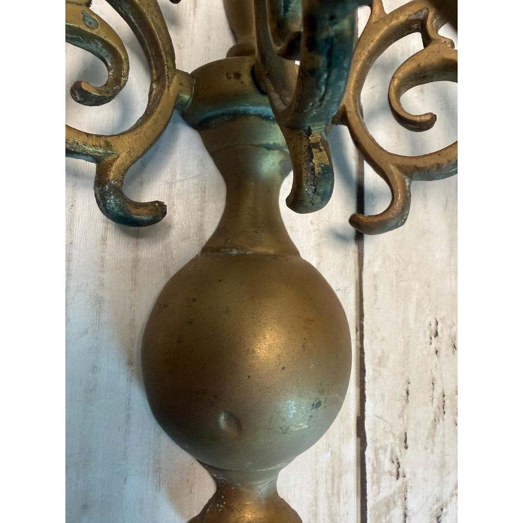 Triple Arm Brass Wall Sconce
