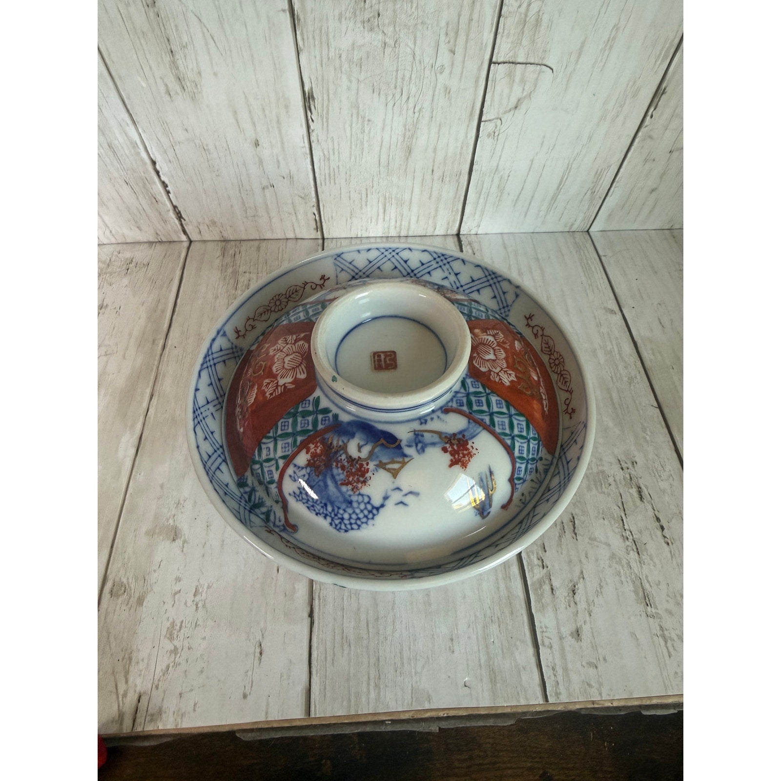 Japanese Imari Porcelain Rice Bowl with Lid