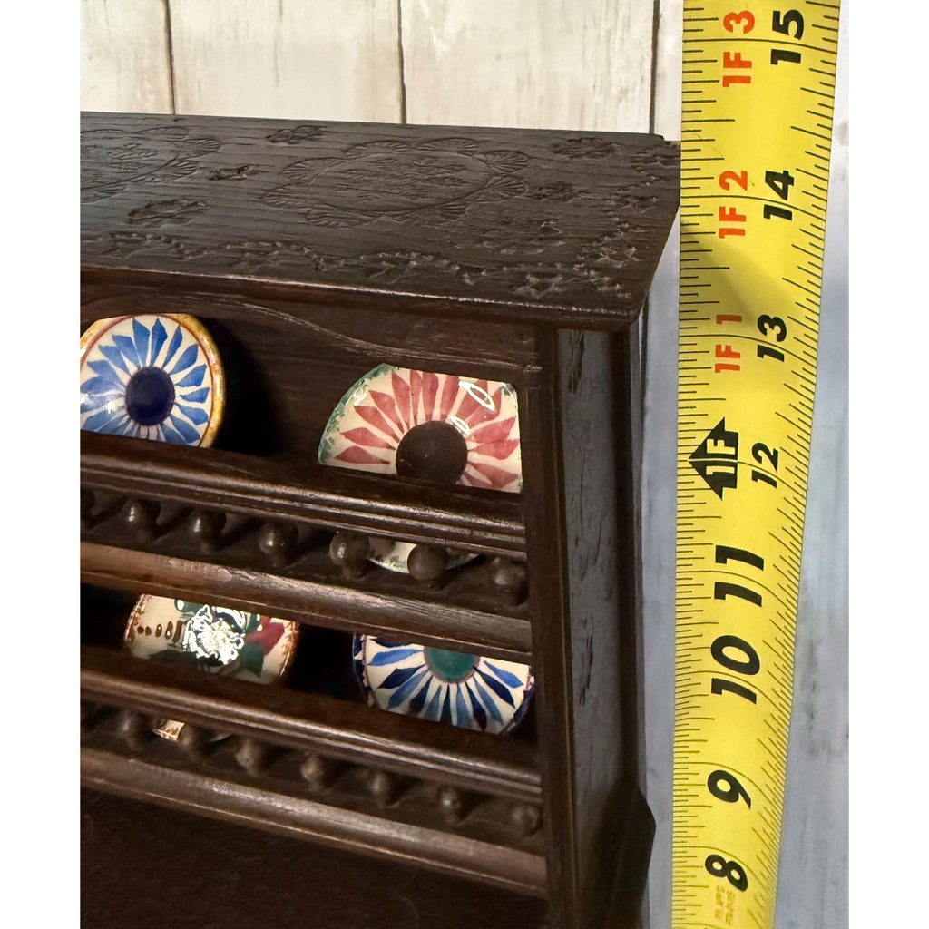 Antique Breton Dollhouse Hutch with Hand Painted Plates