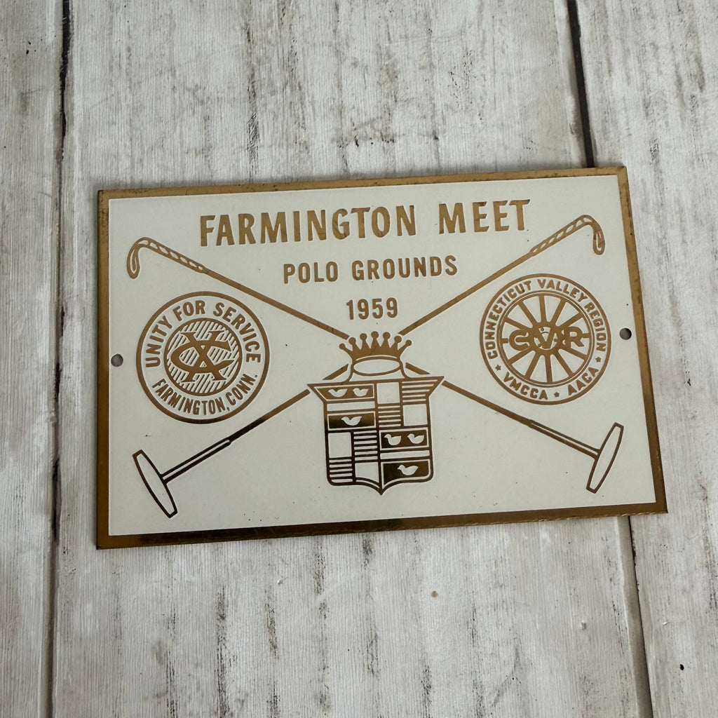1959 Farmington Meet car grille plate/badge