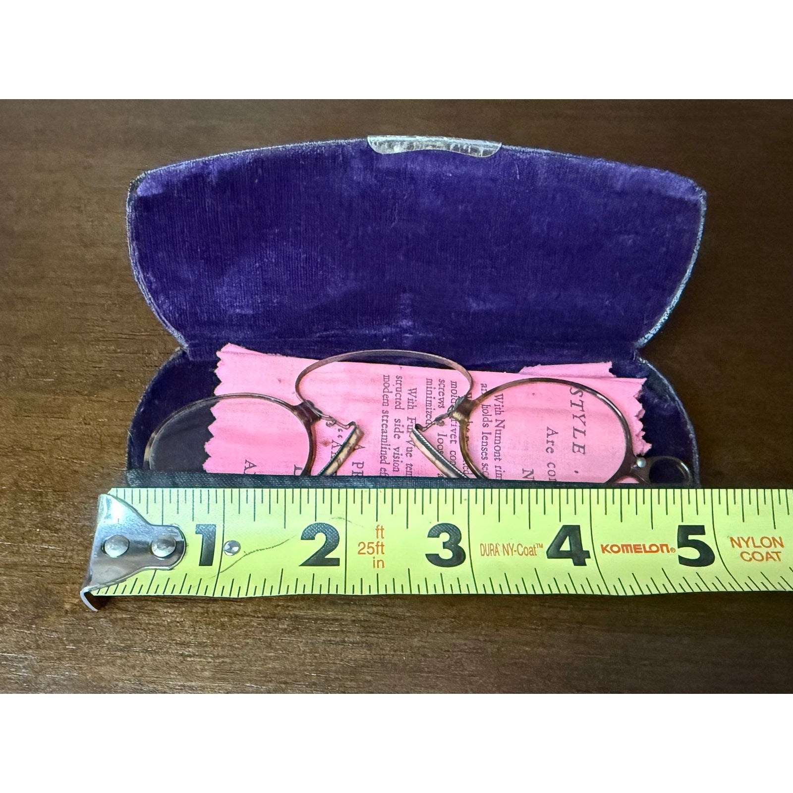 Antique Pince Nez Nose Clip Glasses w/ Tortoise Nose Pieces