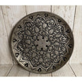 Handmade Middle Eastern Round Silver Tray Floral Design