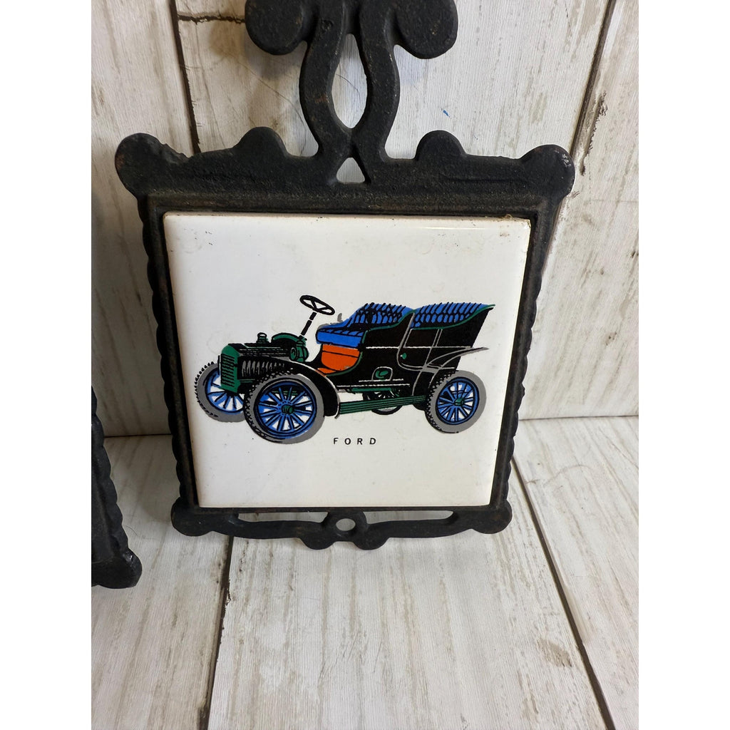 Small Antique Car Wall Plaques Trivets