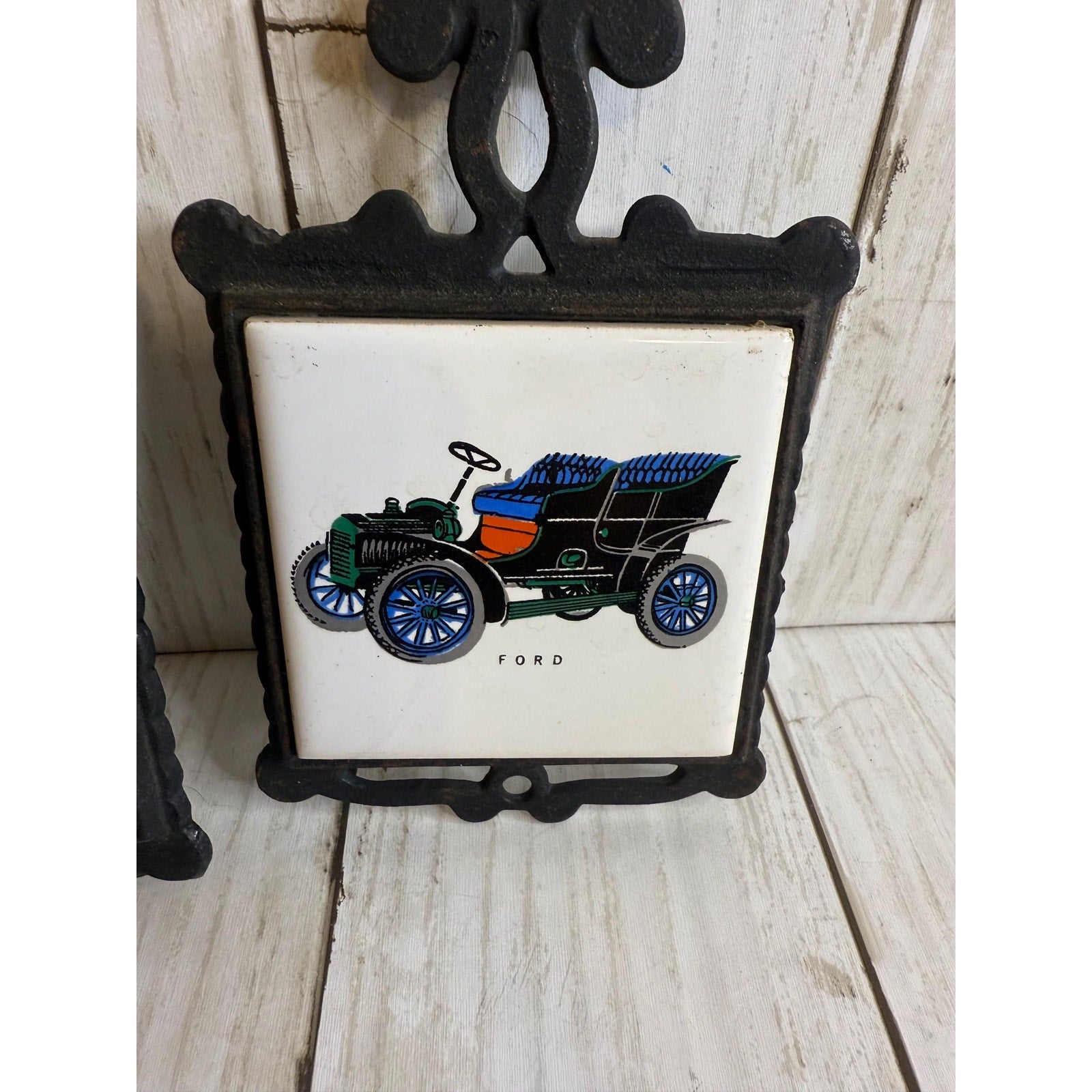 Small Antique Car Wall Plaques Trivets
