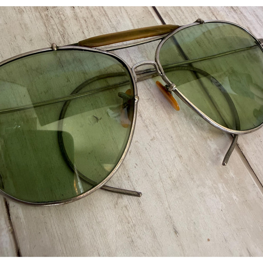 1940's Aviator WWII Bauch & Lomb USAAF Green Glasses