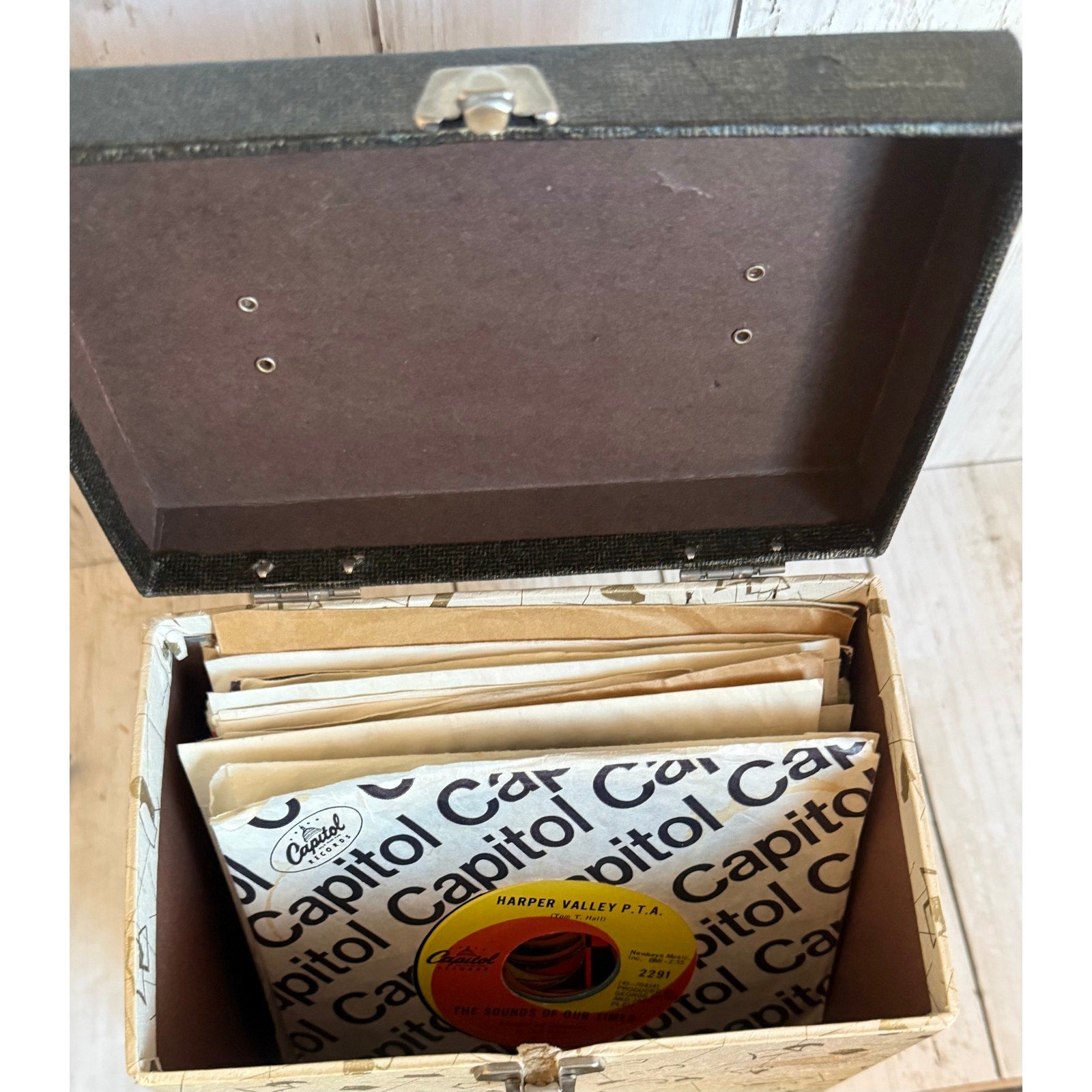 1960's Cosmic Record Carrying Case for 45 RPM, With 45’s