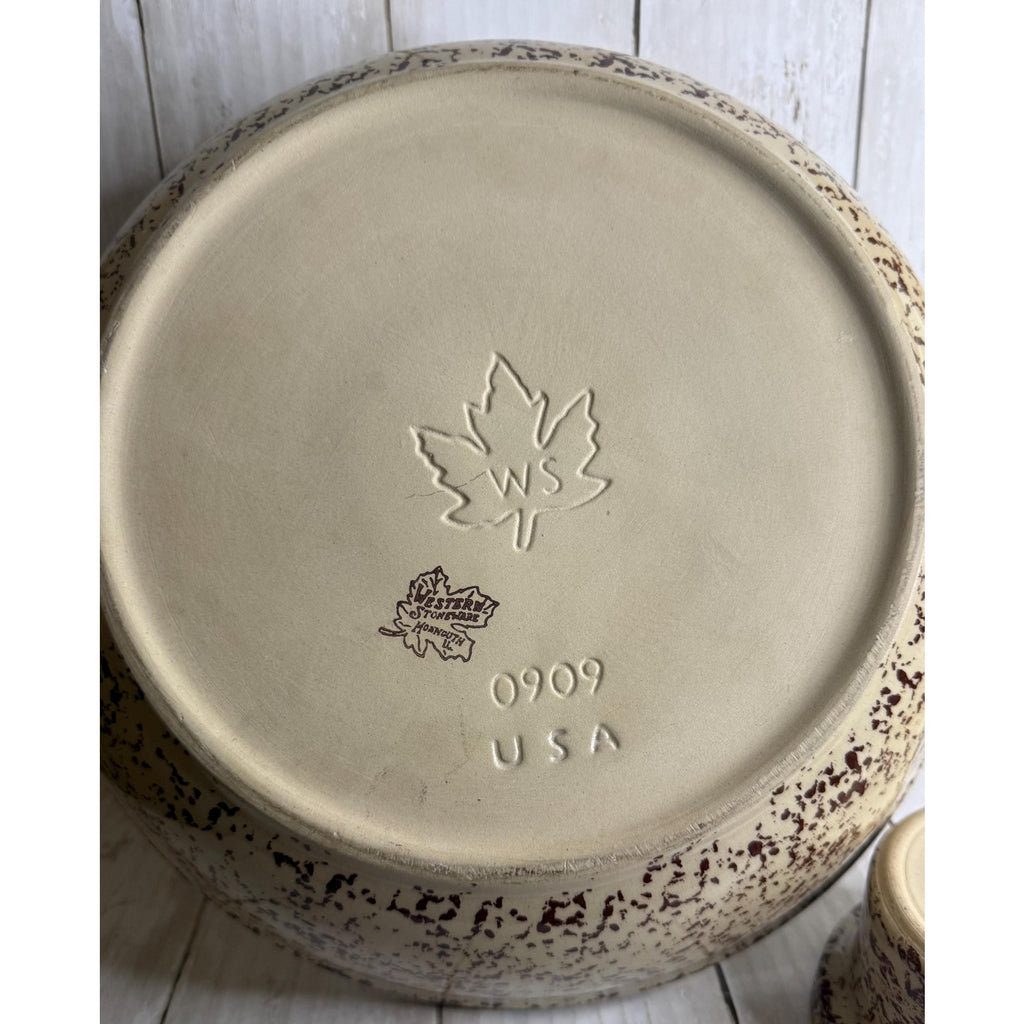 Western Stoneware Spongeware Serving Bowl and Dish