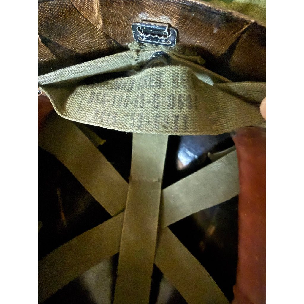 Army M-1 U.S. Helmet with Camouflage Cover Liner