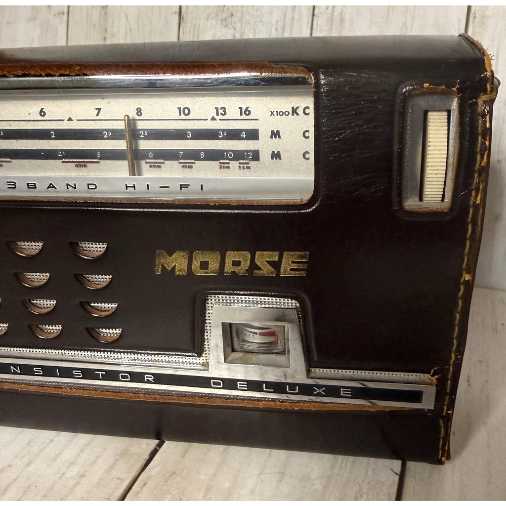 Morse Transistor Radio with Leather Case