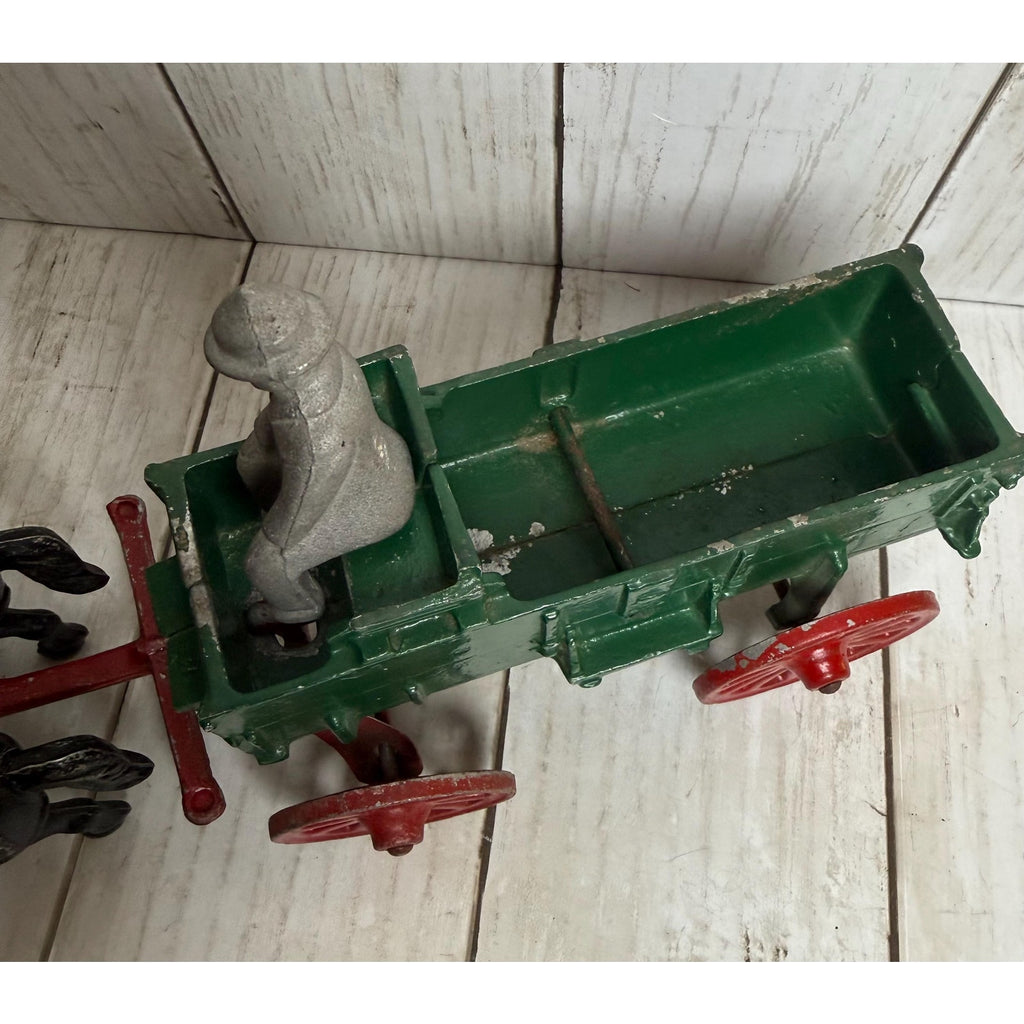 Stanley Horse Drawn Farm Hay Work Cast Wagon w/Driver Toy