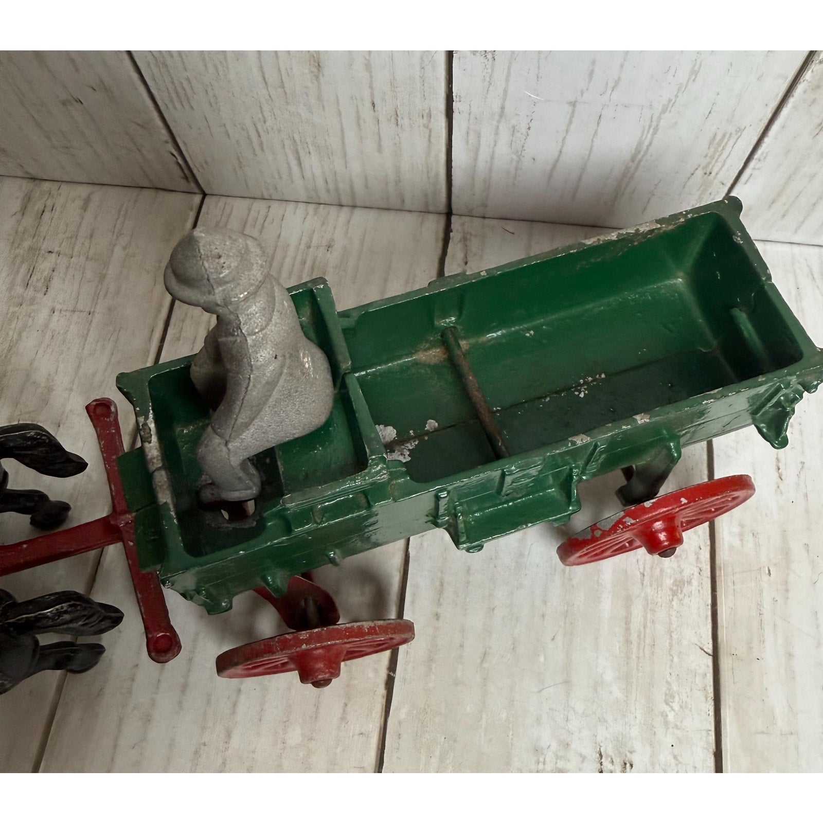 Stanley Horse Drawn Farm Hay Work Cast Wagon w/Driver Toy