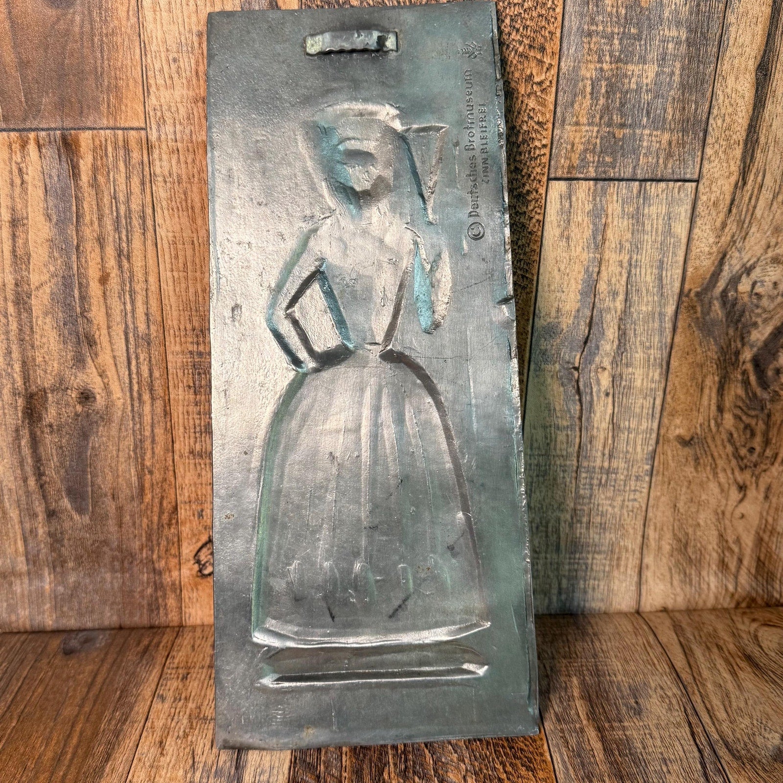Deutsches Brotmuseum Pewter Bread Mold with Woman Design