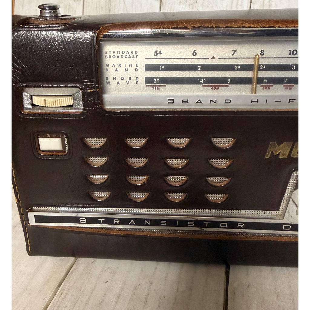 Morse Transistor Radio with Leather Case