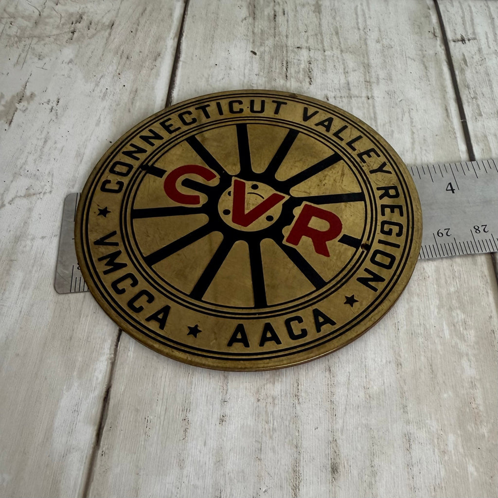 Vintage CVR Brass Car Club Grill Badge & Topper