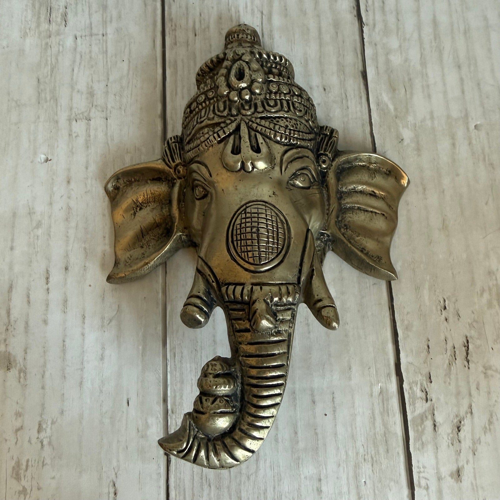 Brass Ganesha Wall Hanging 7 Inches
