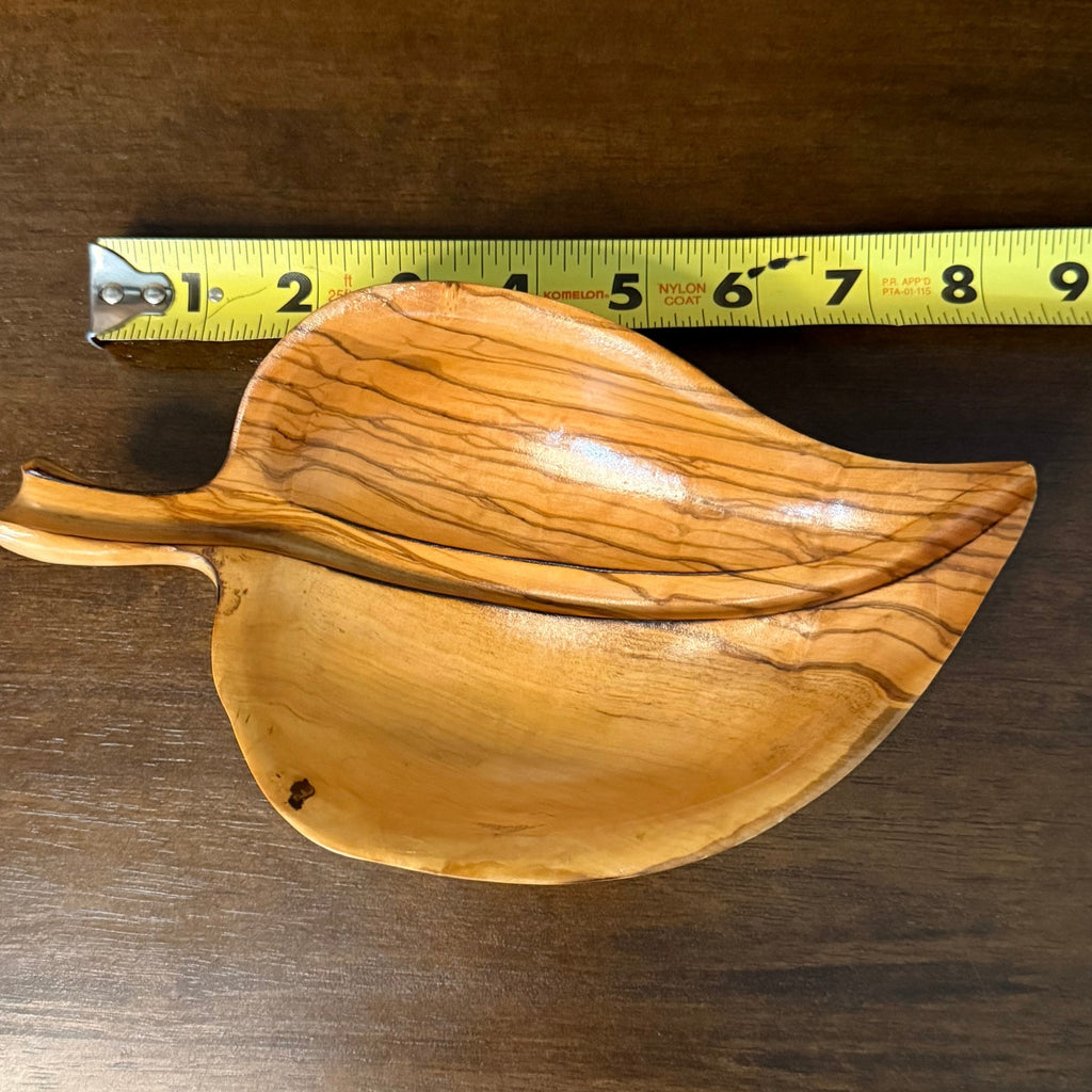 Olive Wood Leaf Tray