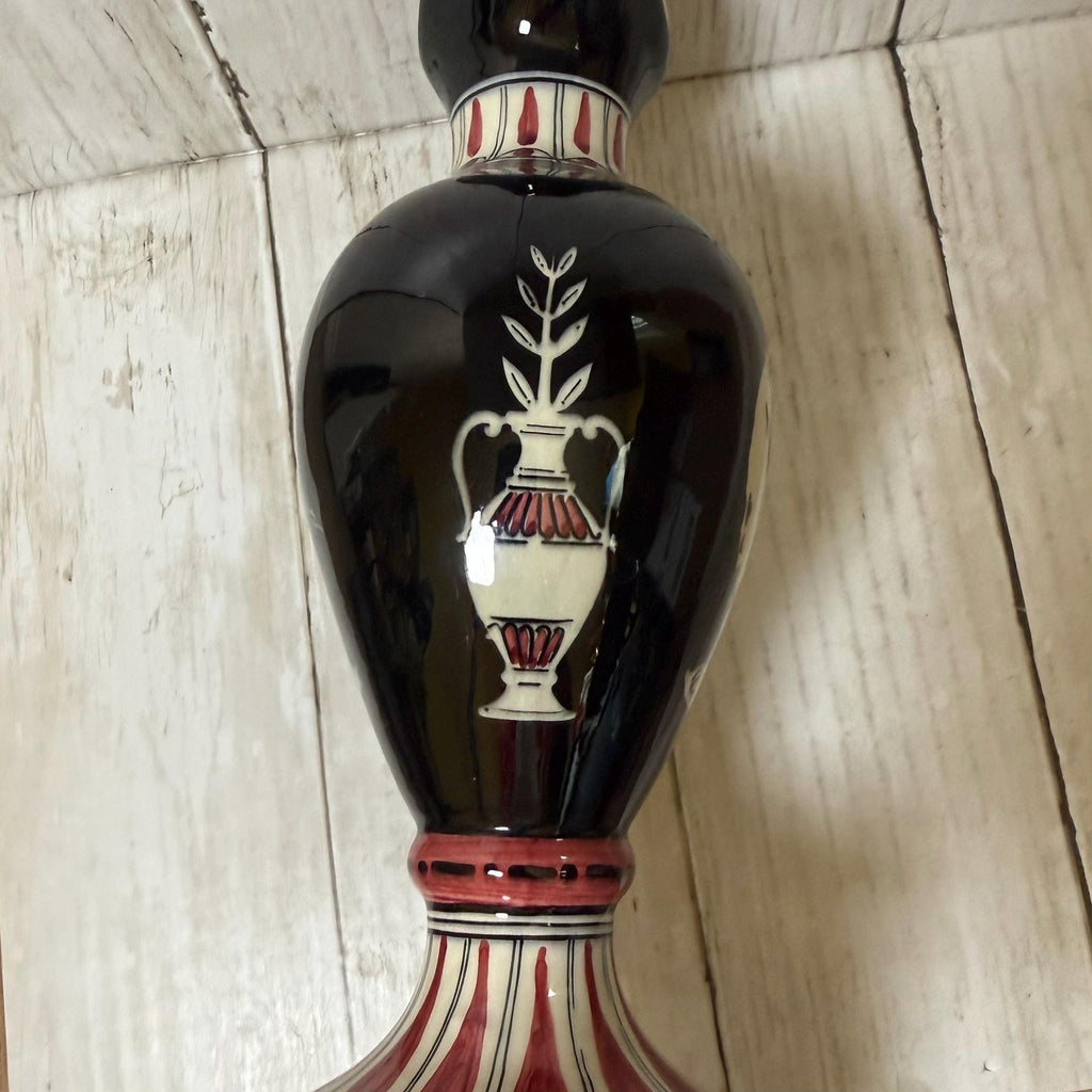 Cucchi Ceramic Pitcher Made In Italy Black & Red Battle Design