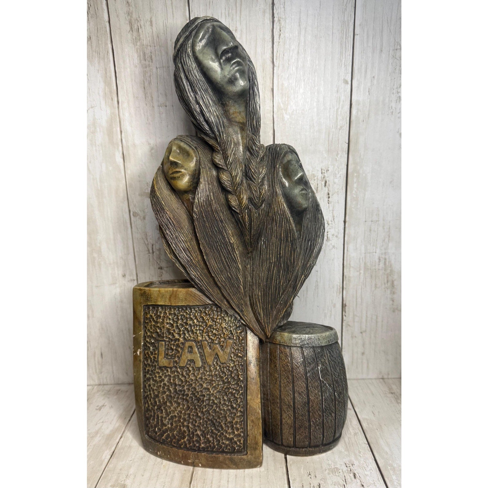Law by Wayne Ronald Sky Soapstone Carving