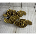 Rose Brass Napkin Rings, set of 4