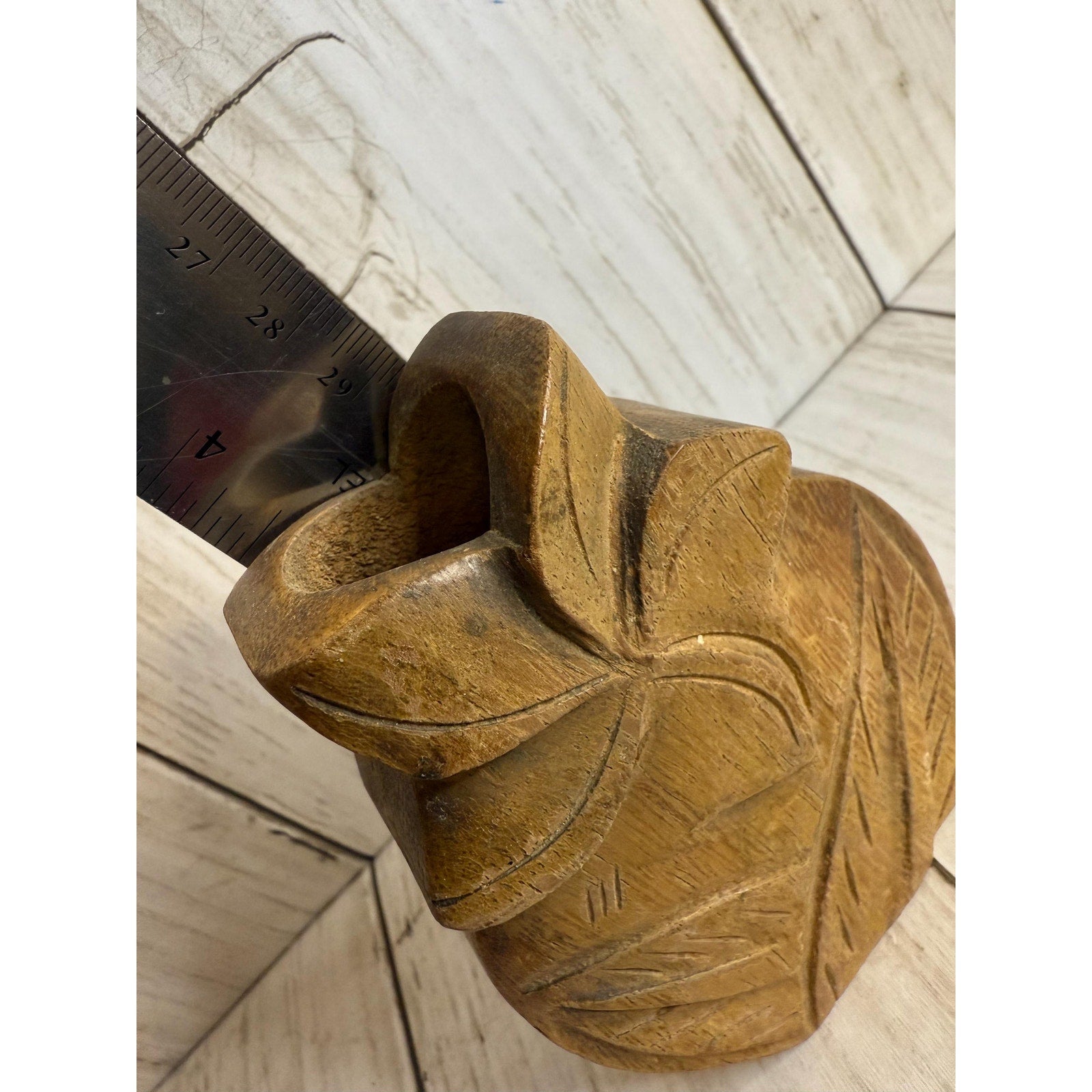 Hawaiian Hand Carved Wooden Perfume Bottle - No Lid