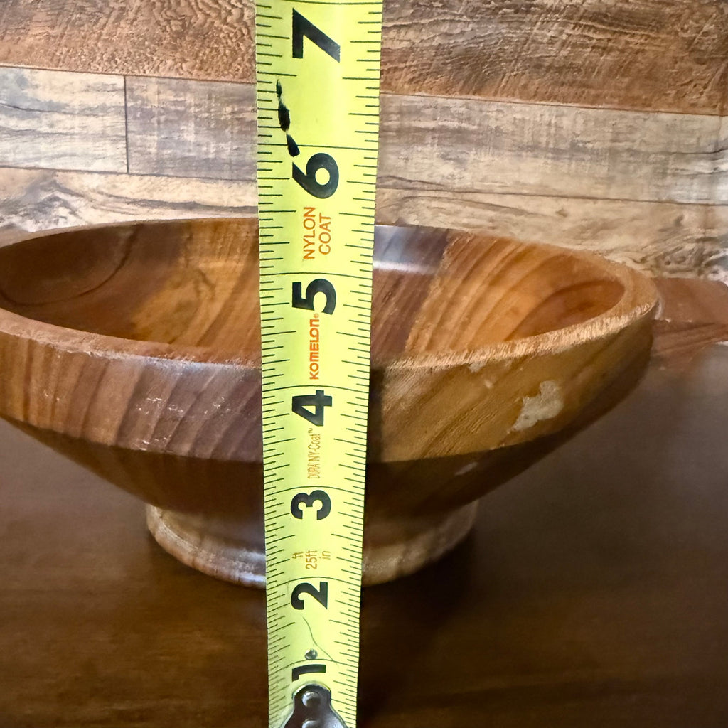 Turned Wood Pedestal Serving Bowl
