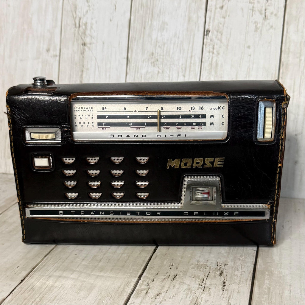 Morse Transistor Radio with Leather Case