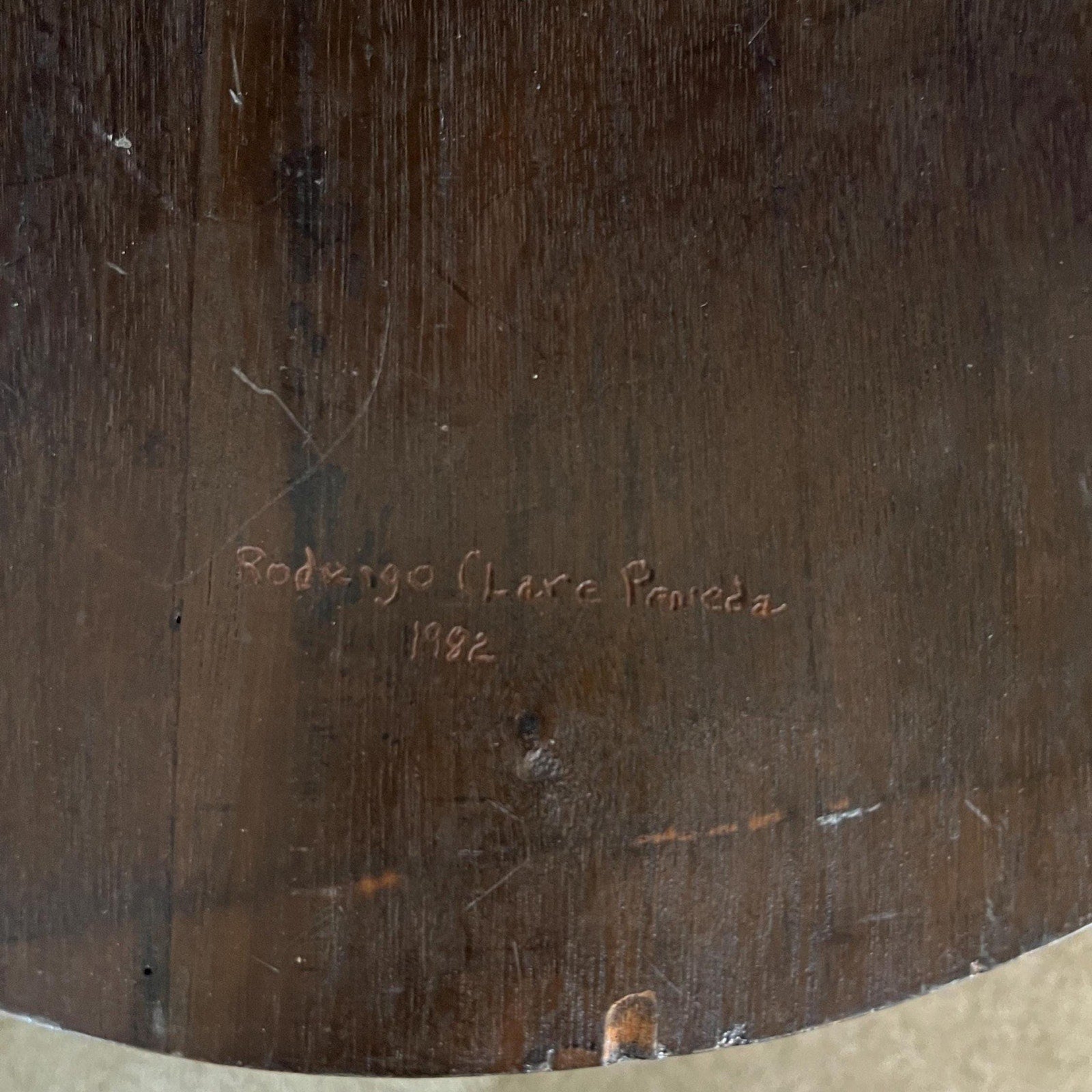 Rodrigo Clare Peneda 1982 Carved Wood 'United States Great Seal" Signed 18.5"dia