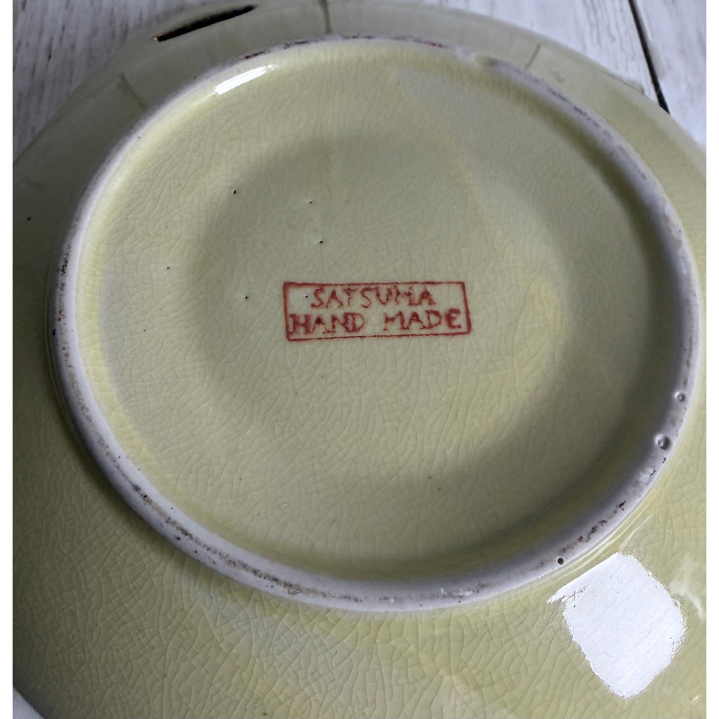 Hand Painted Satsuma Lidded Compote With Under Plate