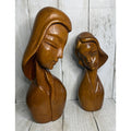 Pair of MCM Wood Carved Busts