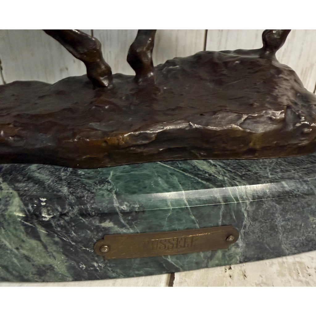 American Bronze Sculpture by Charles Marion Russell cir 1926 Will Rogers