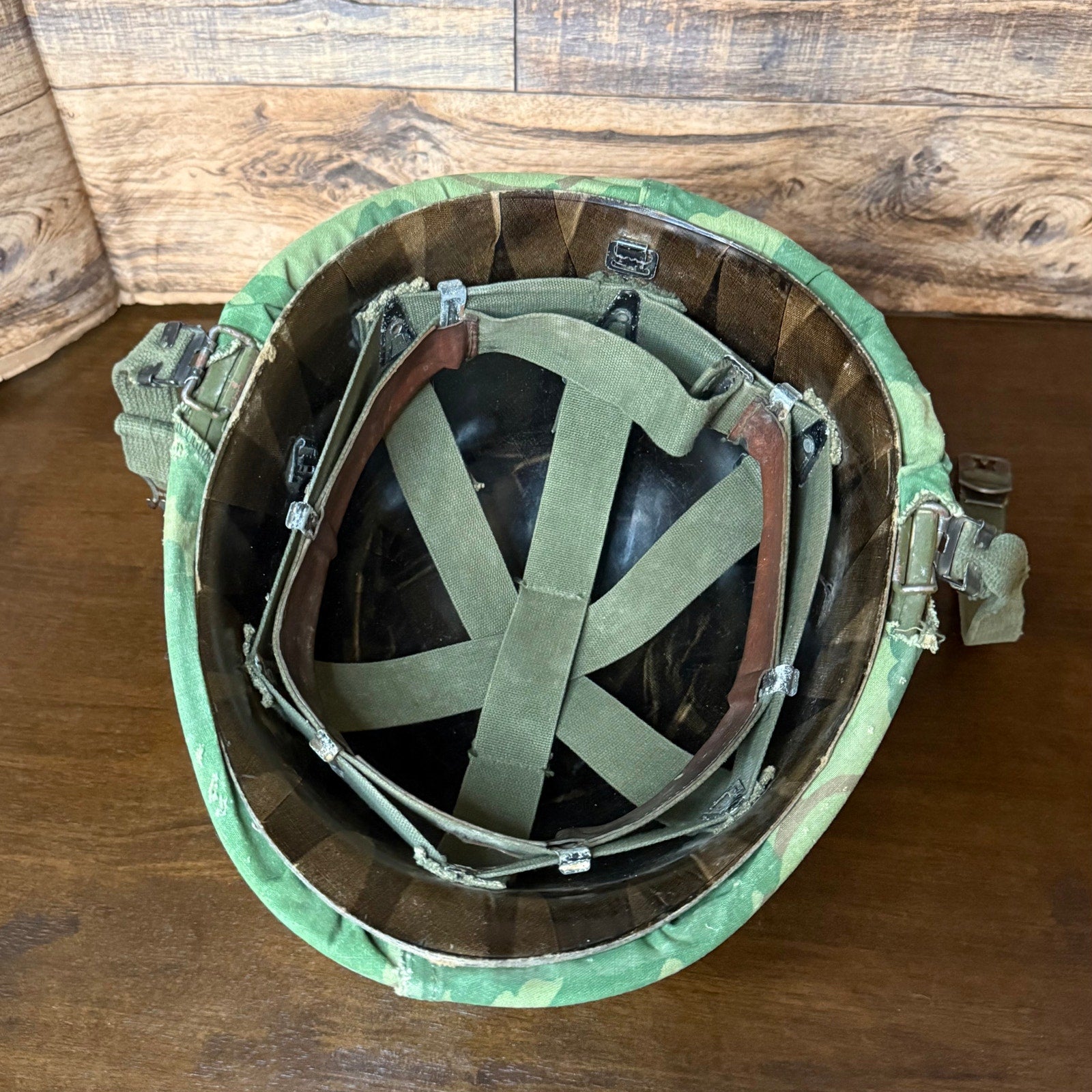 Army M-1 U.S. Helmet with Camouflage Cover Liner