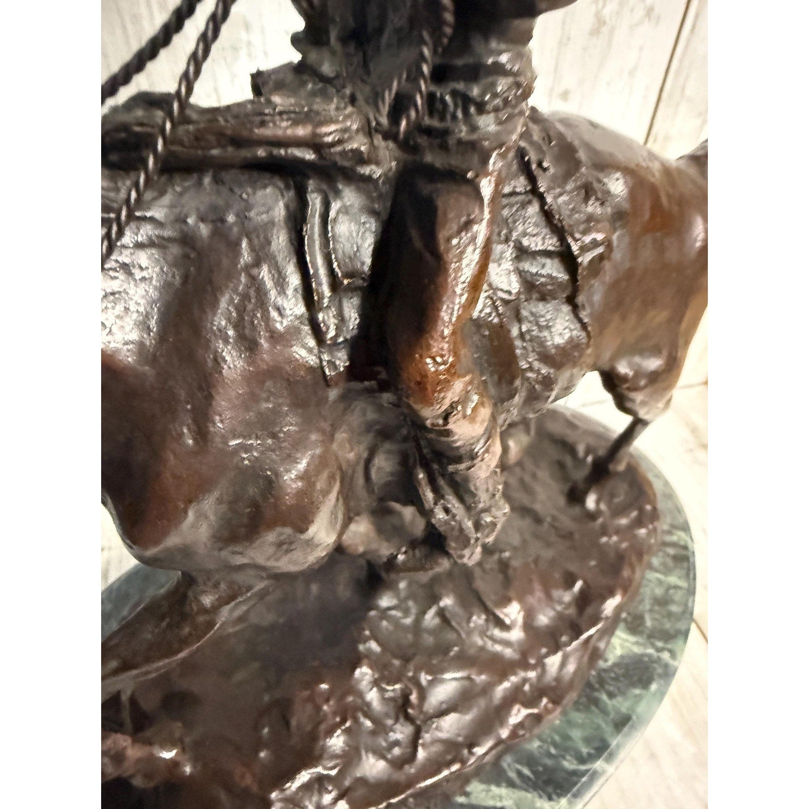 American Bronze Sculpture by Charles Marion Russell cir 1926 Will Rogers