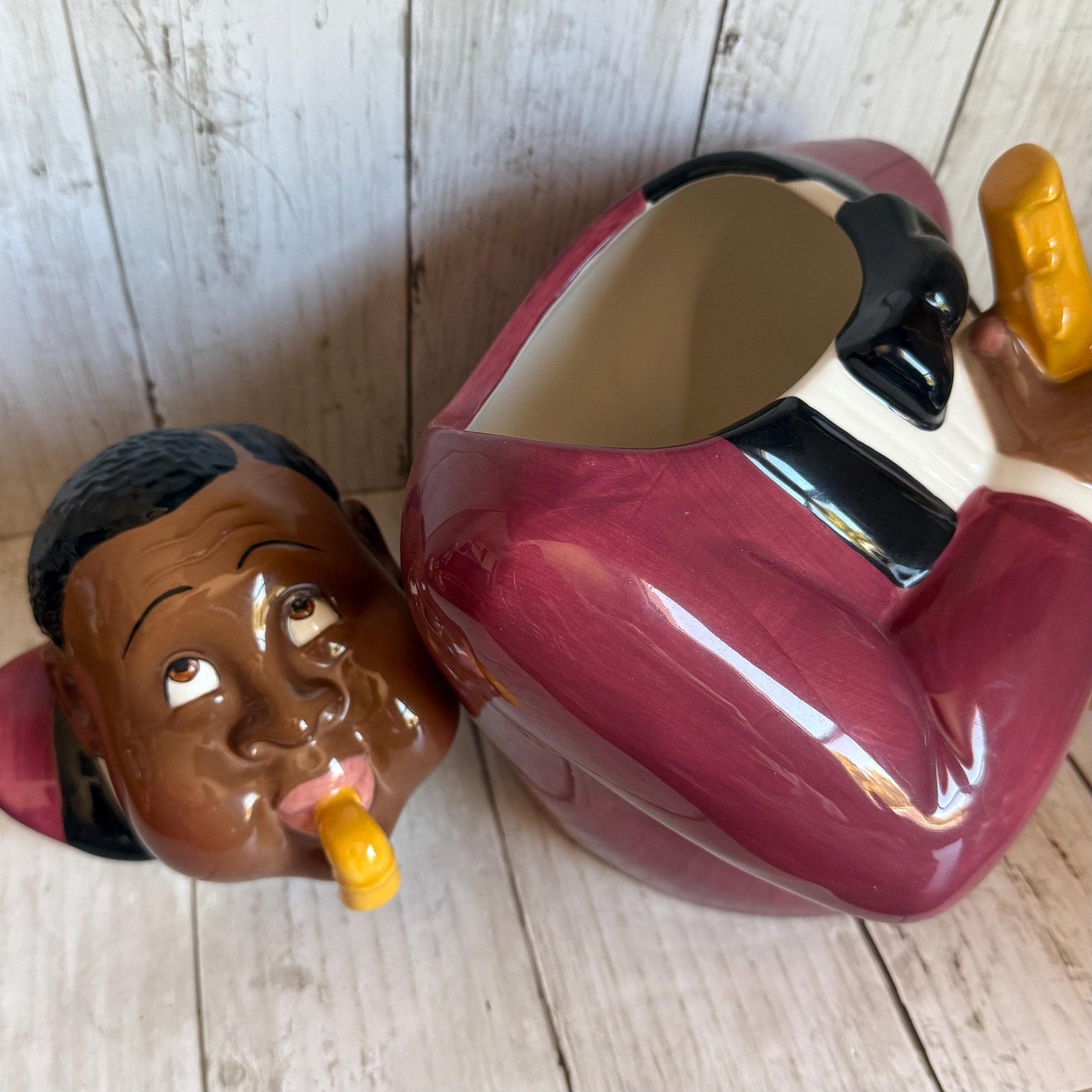 1996 Clay Art Cookie Jar - Saxophone Man Jazz Player - Chip