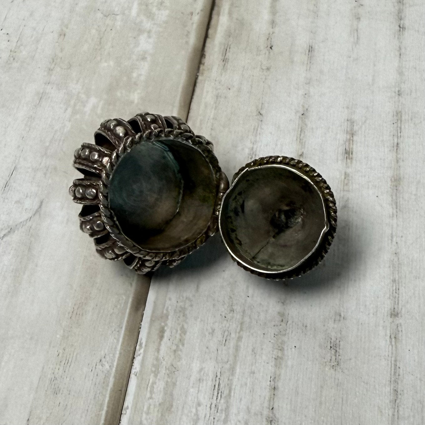 Silver Tone Trinket or Pill Box Pendant