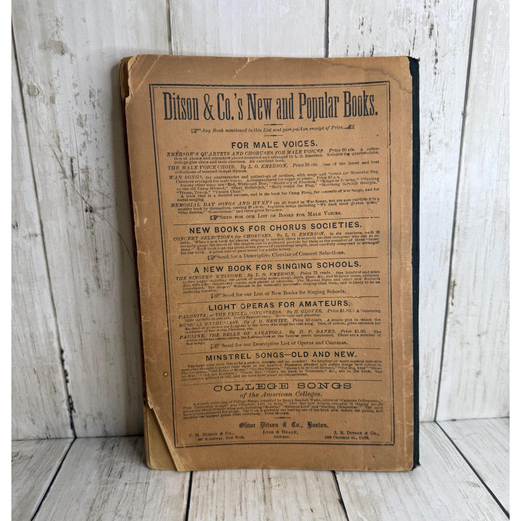 Antique College Sheet Music 1887