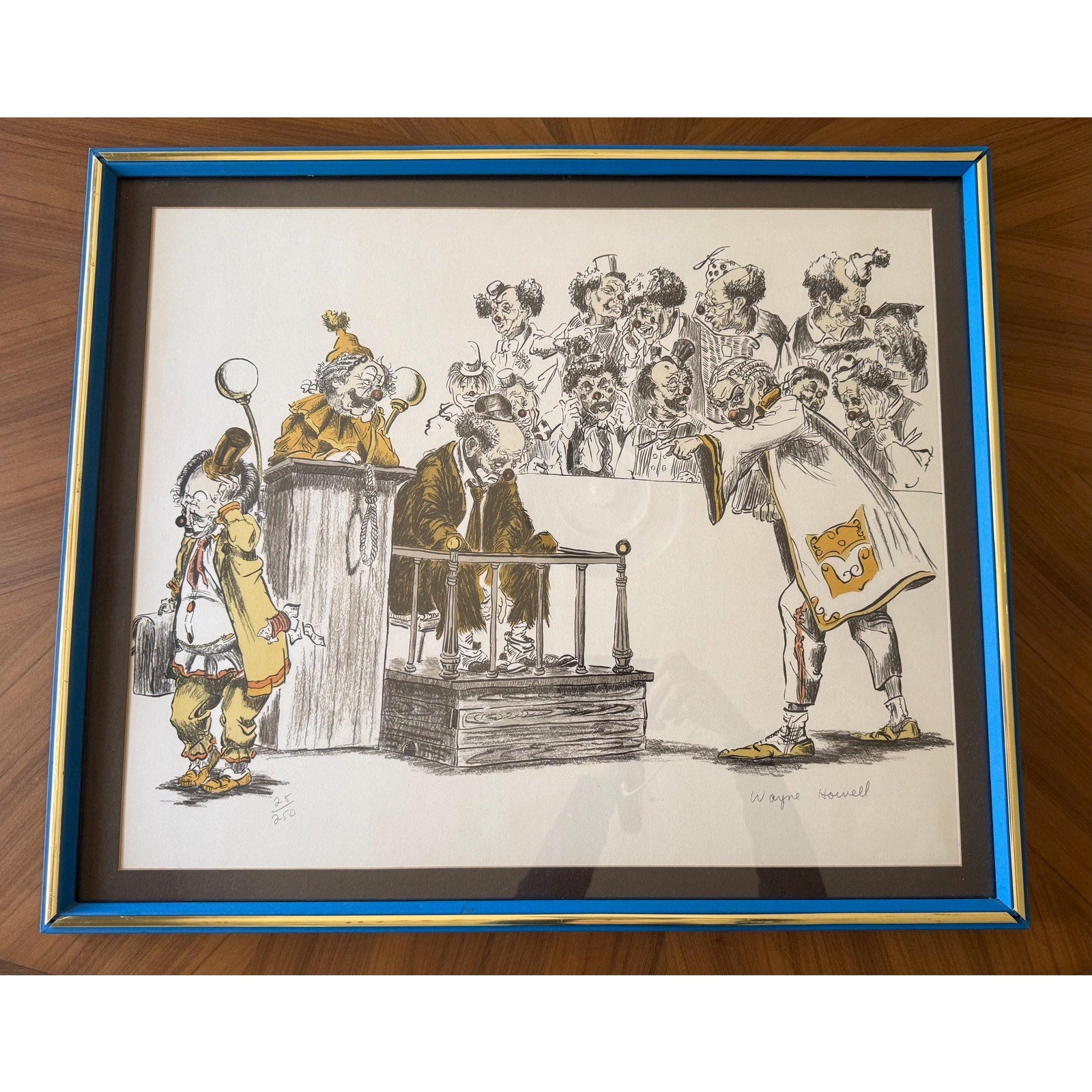 Signed Limited Edition Hand Colored Print of Hanging Jury by Wayne Howell 25/250