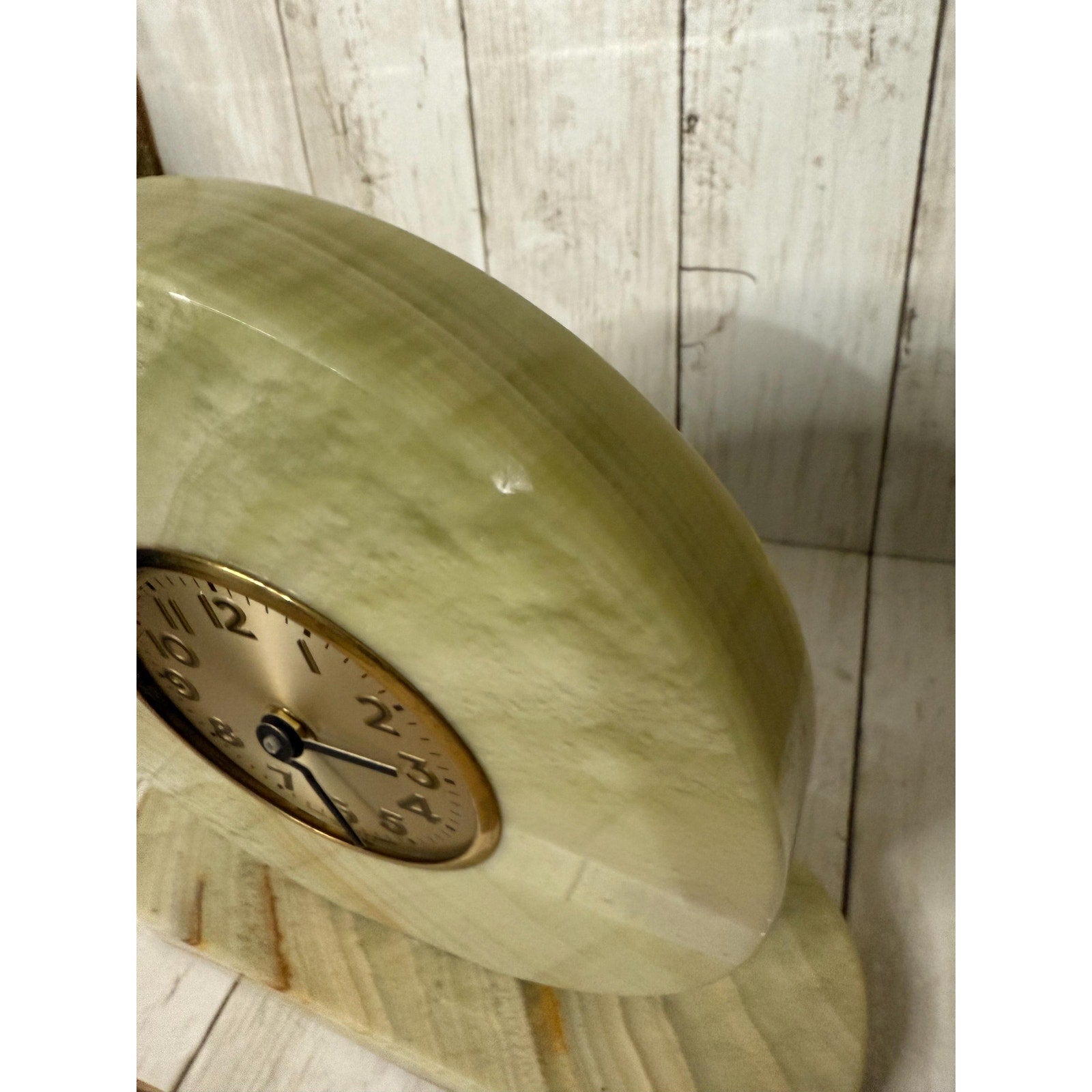 Art Deco Sessions Green Marble Clock