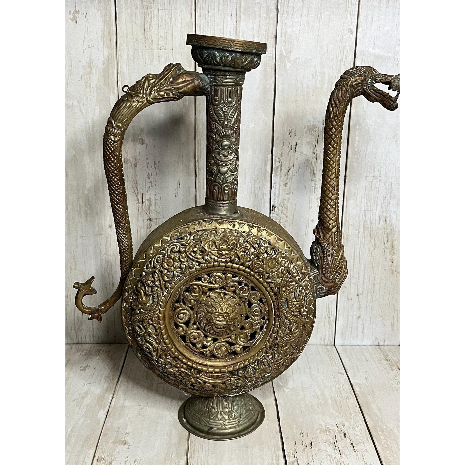 Antique Brass and Copper Ewer