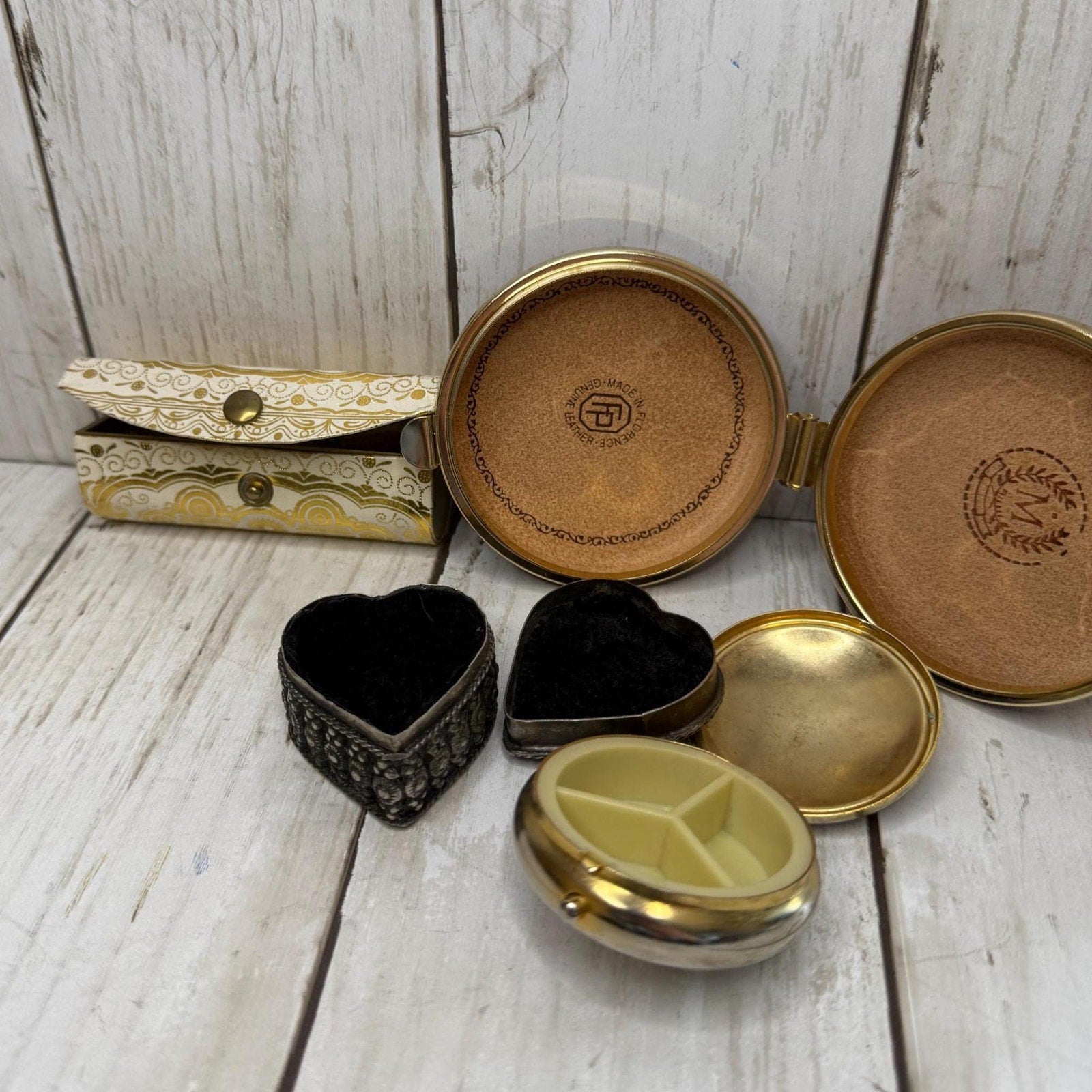 Lipstick Case, Pill Box, Heart Box, and Compact
