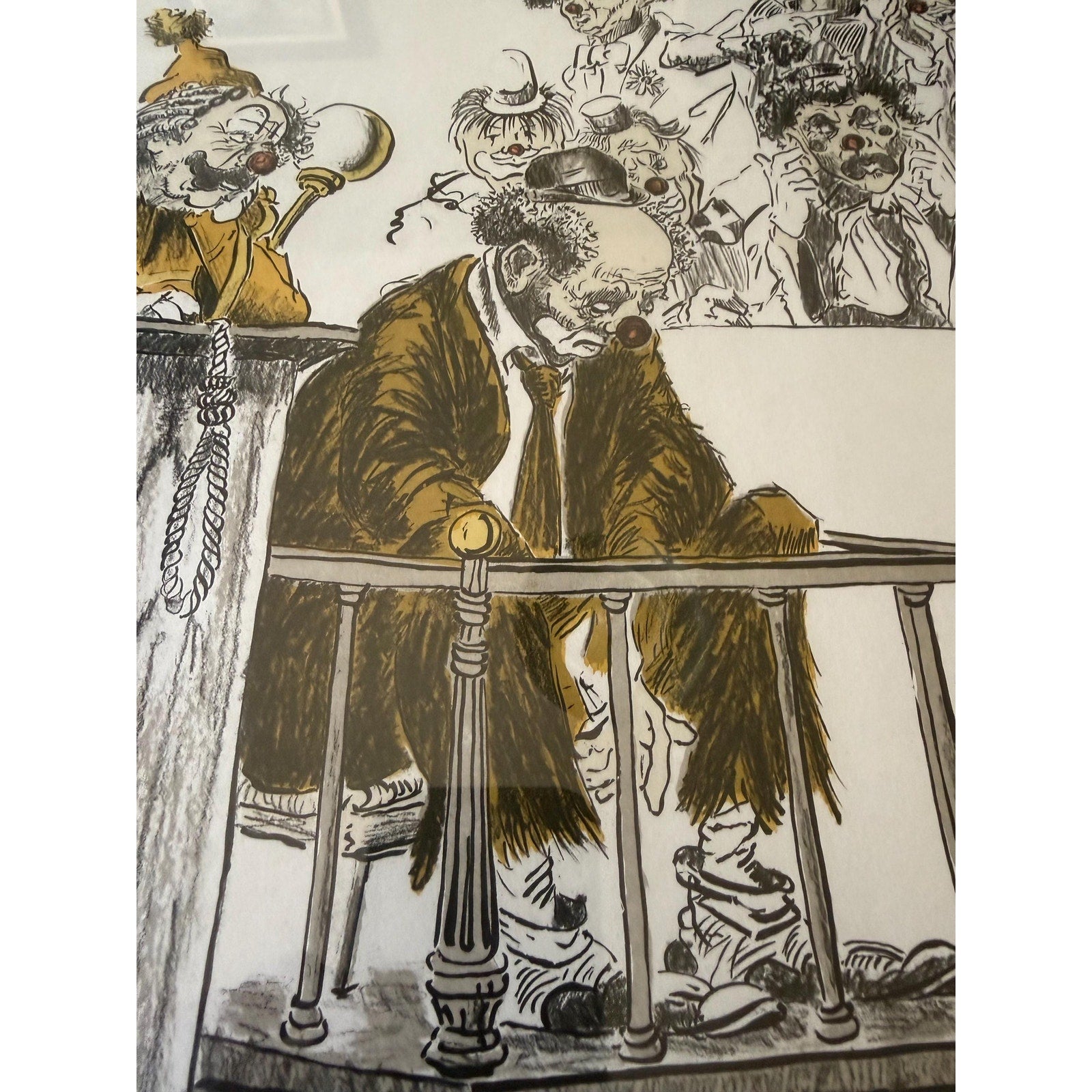 Signed Limited Edition Hand Colored Print of Hanging Jury by Wayne Howell 25/250